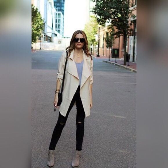 🍁🍂2xHP 🍁Grey Elbow Patch Sequined Coat🍁🍂 - Picture 1 of 4